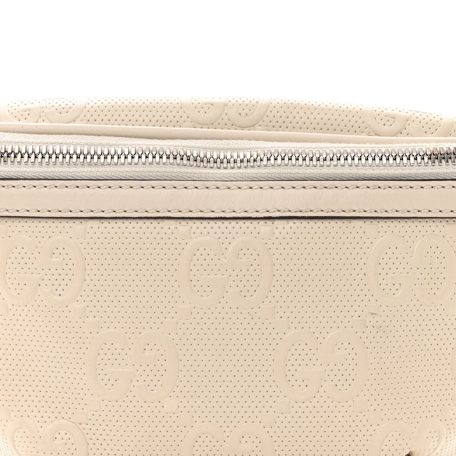 Gucci Calfskin GG Tennis Embossed Belt Bag Mystic White 8 of 14