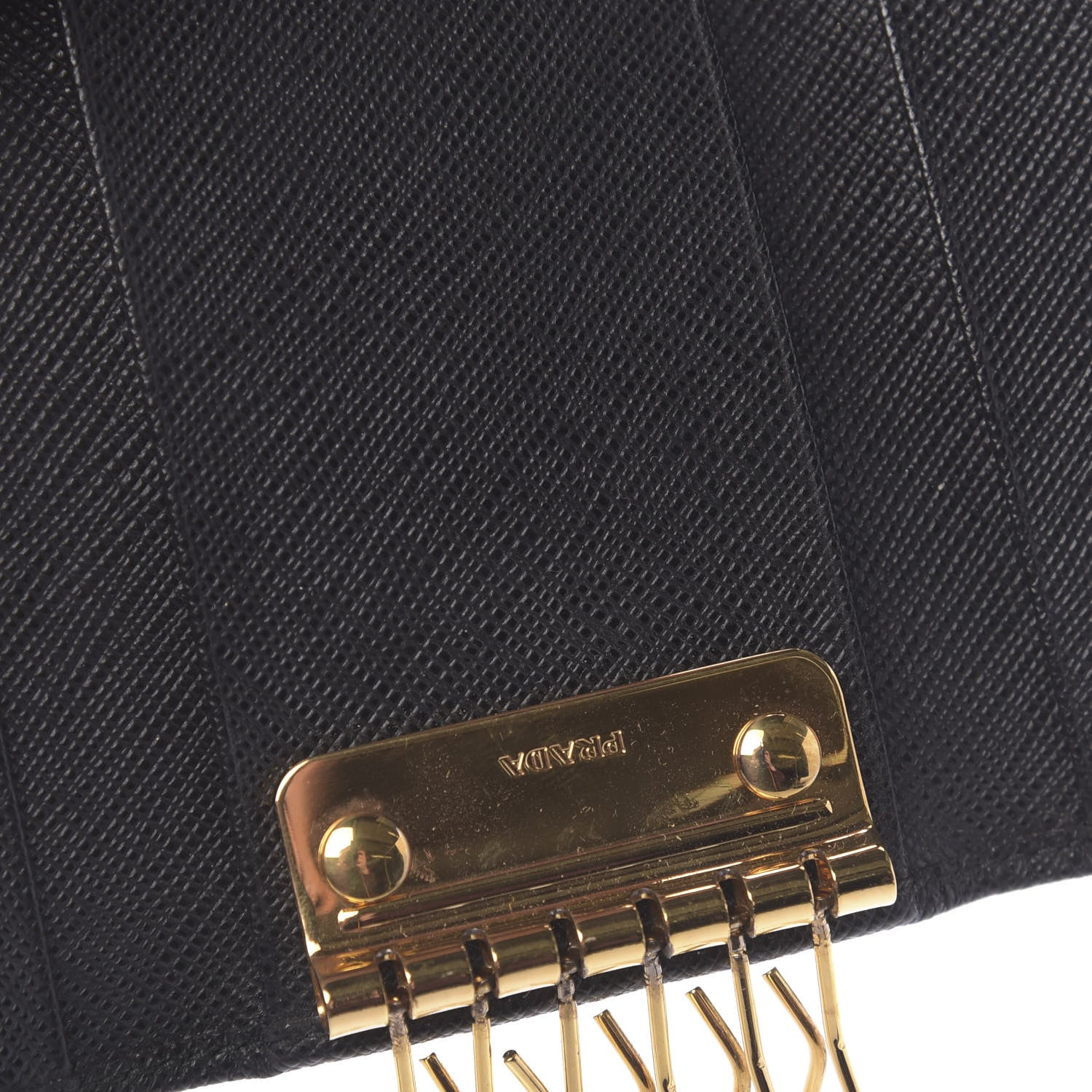 Prada Saffiano Metal 6 Key Holder Black 7 of 7