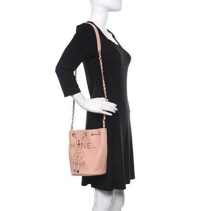 Chanel Caviar Deauville Drawstring Bucket Bag Light Pink 2 of 10