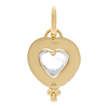 Temple St. Clair 18K Yellow Gold Rock Crystal Ruby Sapphire Tsavorite Heart Pendant 3 of 3