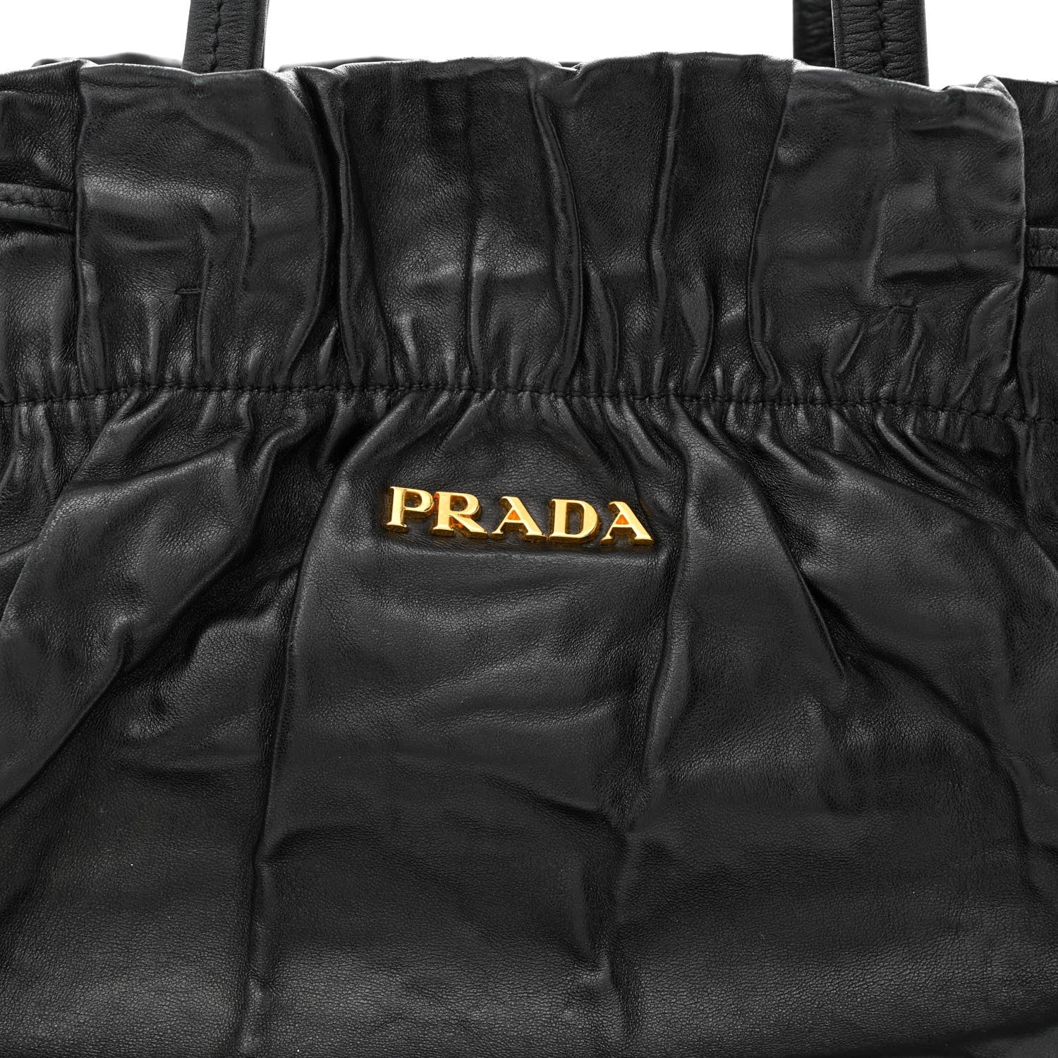 Prada Nappa Antique Drawstring Tote Black 9 of 11
