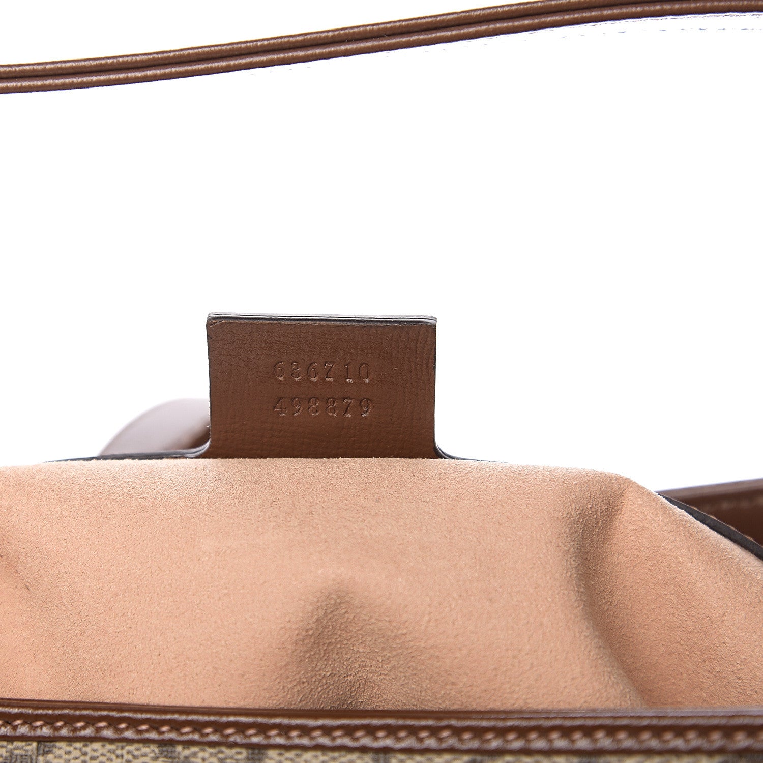 Gucci GG Supreme Monogram Azalea Calfskin Web Medium Jackie 1961 Hobo Beige Ebony Brown Sugar 6 of 10