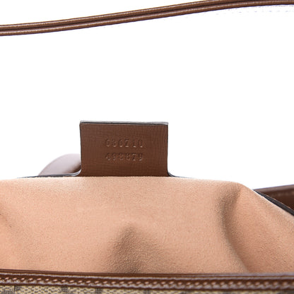 Gucci GG Supreme Monogram Azalea Calfskin Web Medium Jackie 1961 Hobo Beige Ebony Brown Sugar 6 of 10