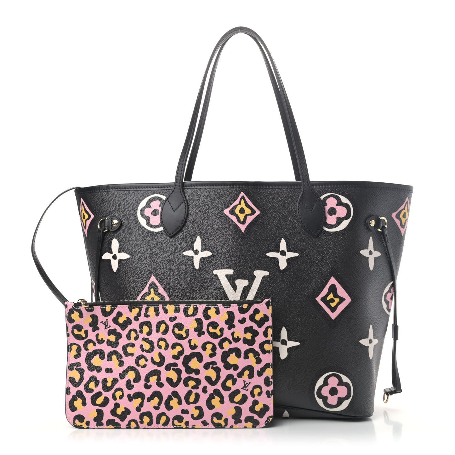 Monogram Giant Wild At Heart Neverfull MM Black