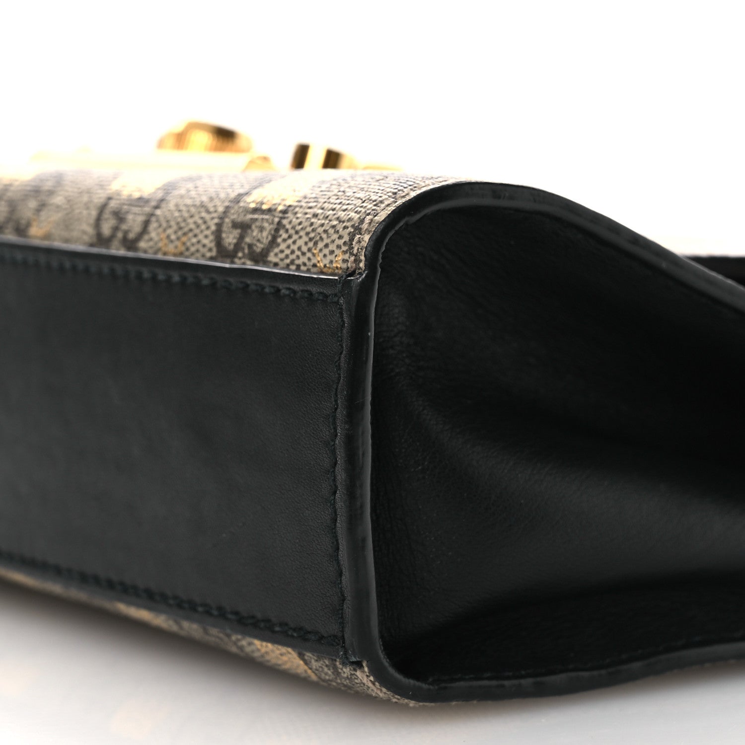 Gucci GG Supreme Monogram Bees Small Padlock Shoulder Bag Black 10 of 13