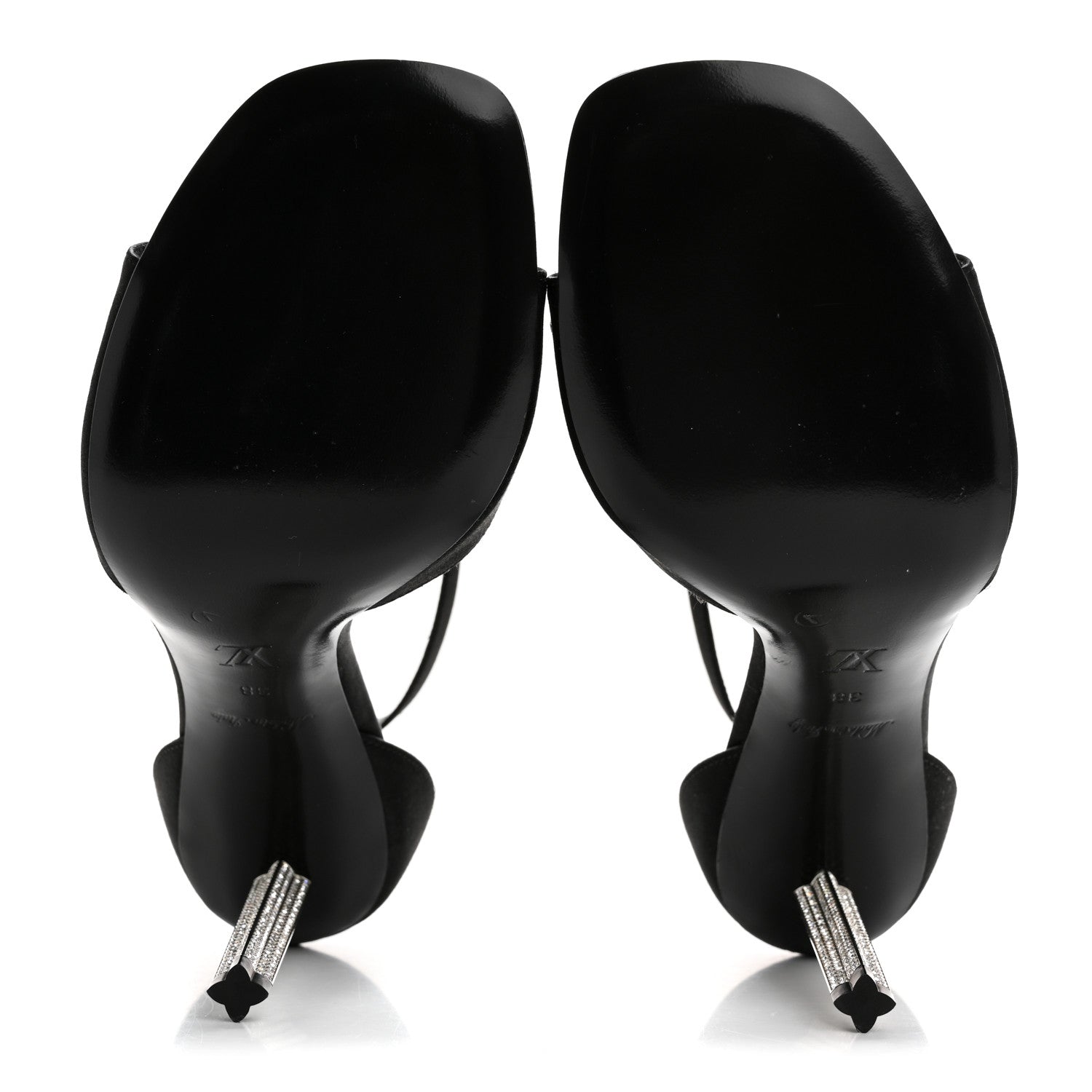 Louis Vuitton Satin Crystal Diva Sandal 38 Black 6 of 9