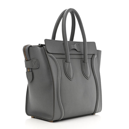 Celine Baby Drummed Calfskin Micro Luggage Kohl 2 of 10