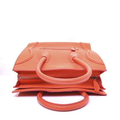 Celine Smooth Calfskin Micro Luggage Fluo Orange 12 of 17