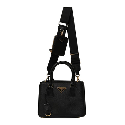 Prada Saffiano Lux Micro Galleria Shoulder Bag Black 1 of 12