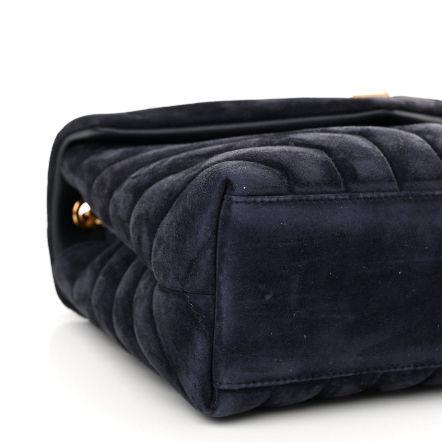 Saint Laurent Suede Calfskin Y Quilted Monogram Small Loulou Chain Satchel Deep Marine 10 of 11