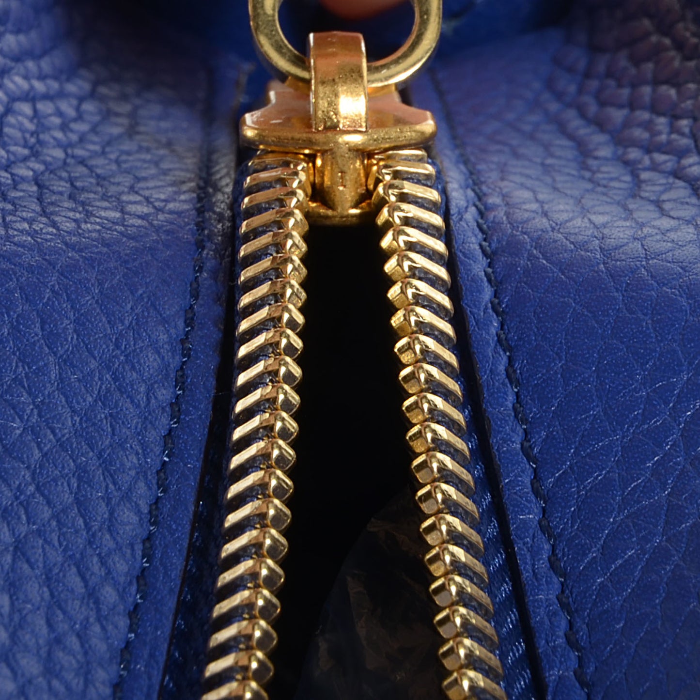 Drummed Leather Suede Small Trapeze Indigo