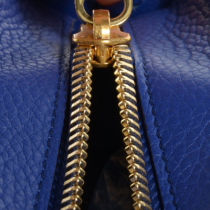 Celine Drummed Leather Suede Small Trapeze Indigo 8 of 10