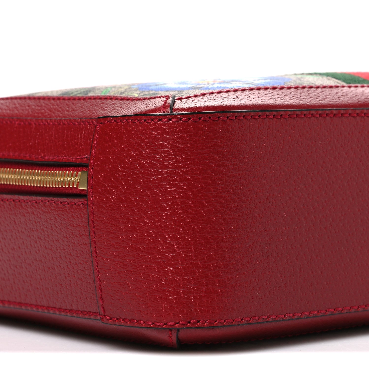 Gucci GG Supreme Monogram Flora Web Small Ophidia Top Handle Shoulder Bag Hibiscus Red 9 of 10