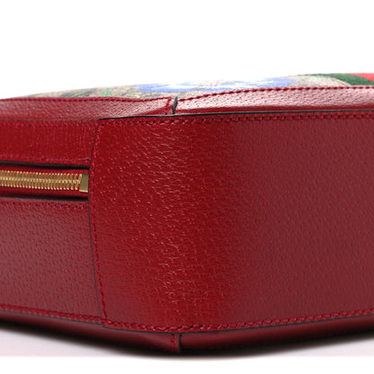 Gucci GG Supreme Monogram Flora Web Small Ophidia Top Handle Shoulder Bag Hibiscus Red 9 of 10