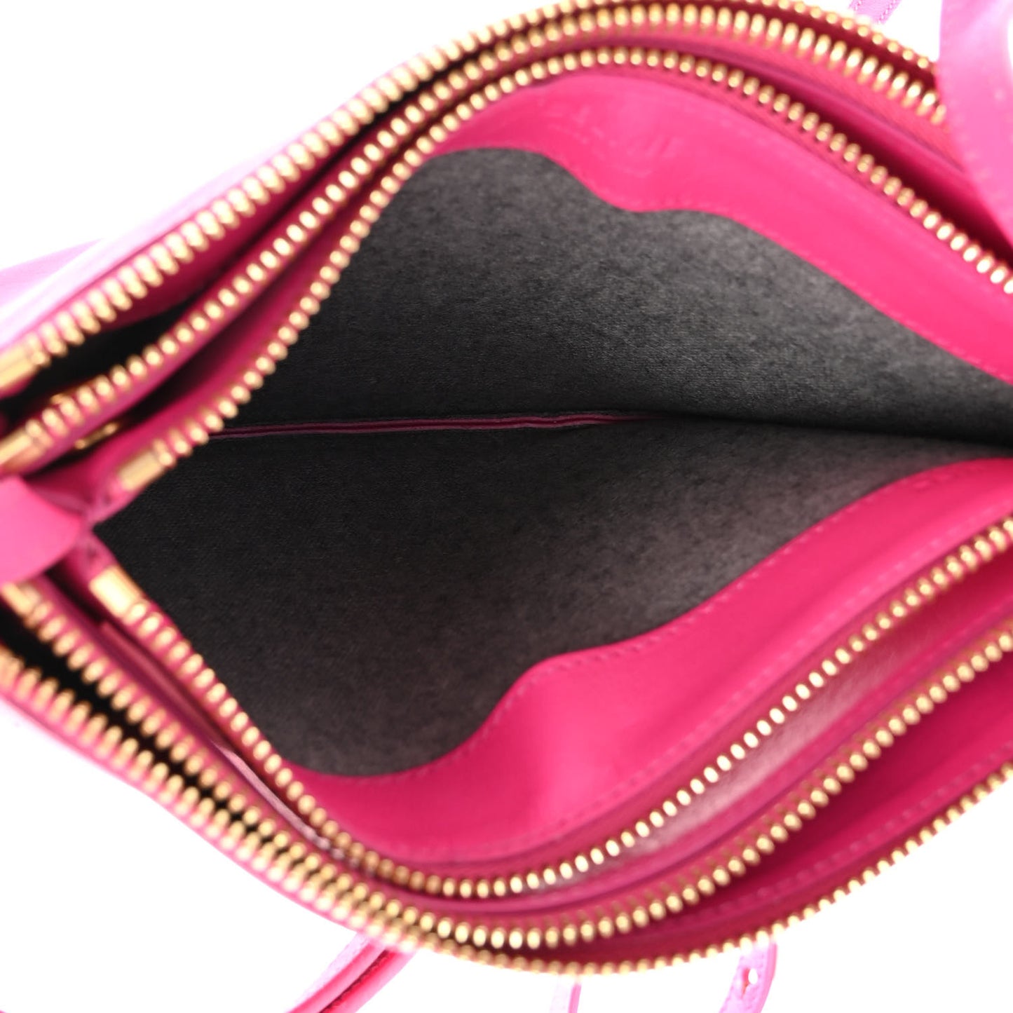 Lambskin Small Trio Crossbody Bag Fluo Fuchsia