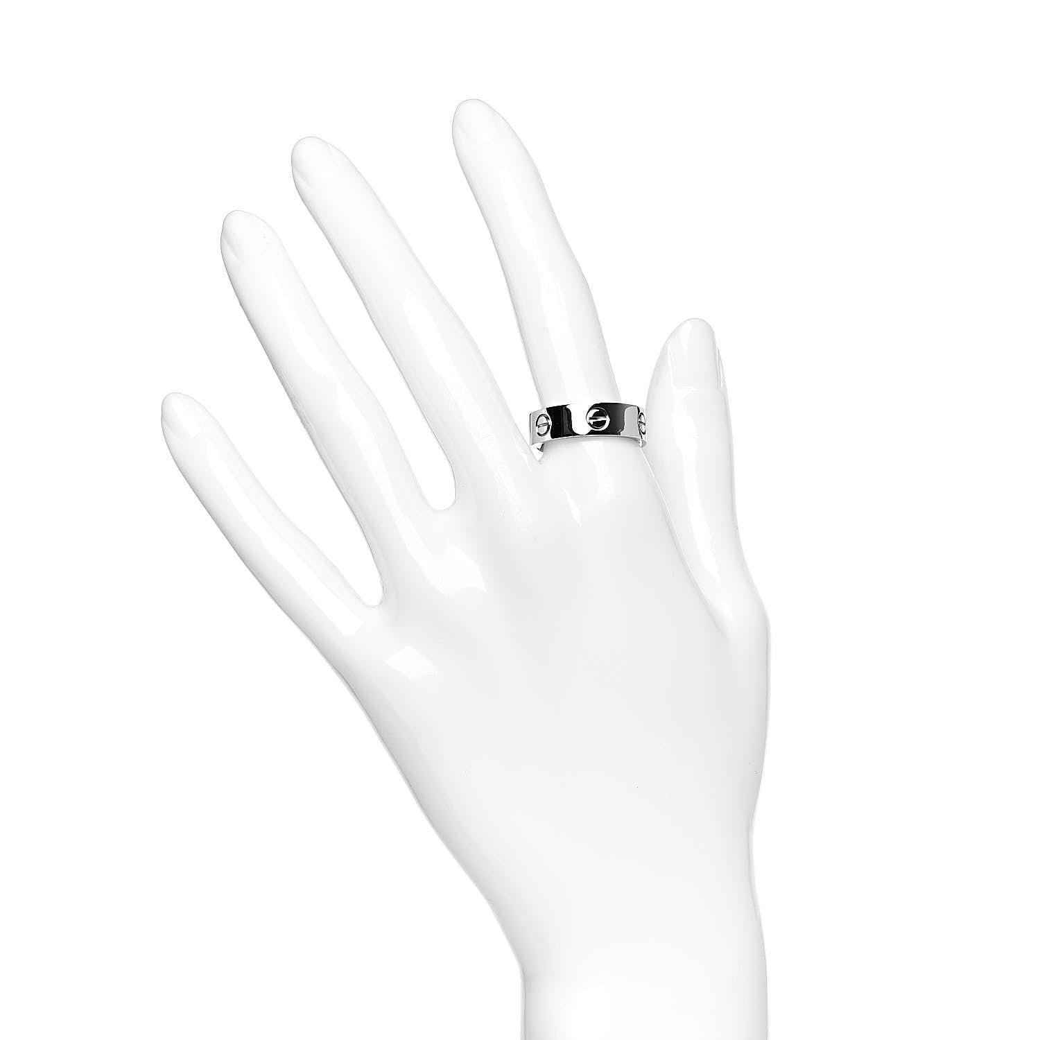 Cartier 18K White Gold 5.5mm LOVE Ring 58 8.25 2 of 5