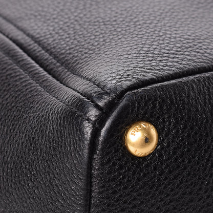 Prada Vitello Daino Side Pocket Tote Black 9 of 12