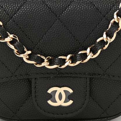 Chanel Caviar Quilted Flap Card Holder On Chain Black 9 of 11