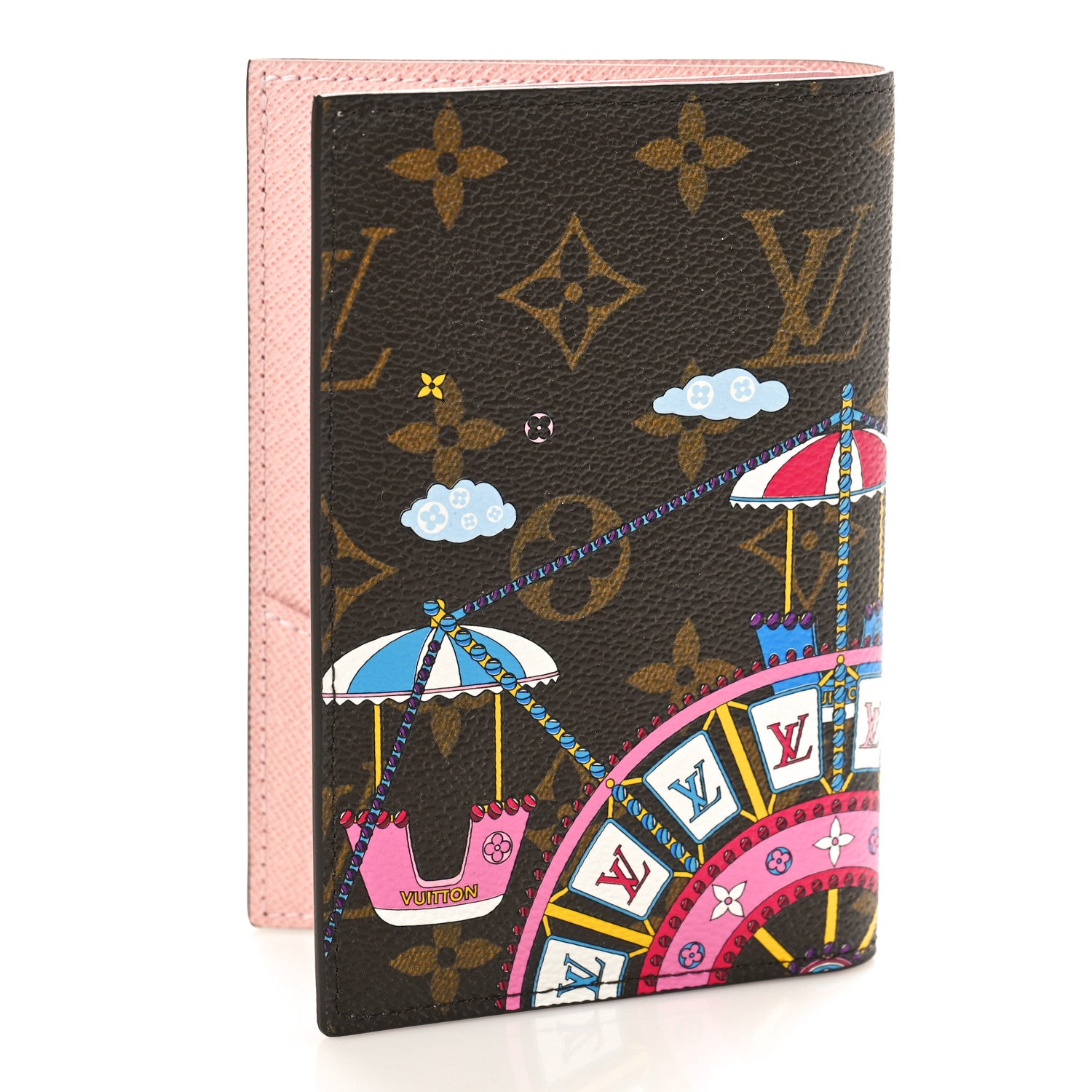 Louis Vuitton Monogram 2020 Christmas Animation Big Wheel Passport Cover Rose Ballerine 3 of 9