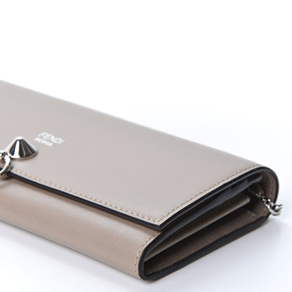 Fendi Vitello Liberty Century Lucido By The Way Continental Wallet On Chain Tortora 9 of 9