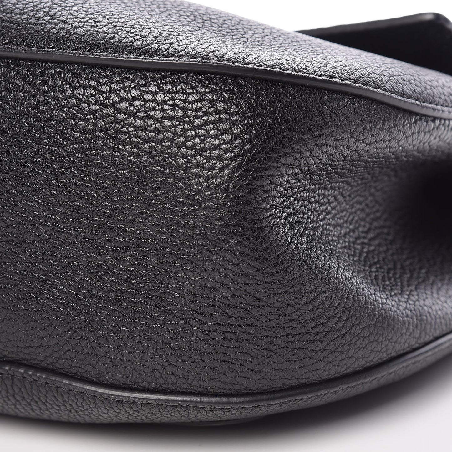 Grained Lambskin Large Drew Shoulder Bag Black