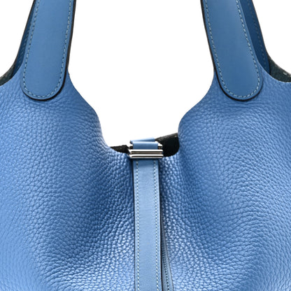 Hermes Taurillon Clemence Swift Picotin Lock 22 MM Bleu Paradis 8 of 10