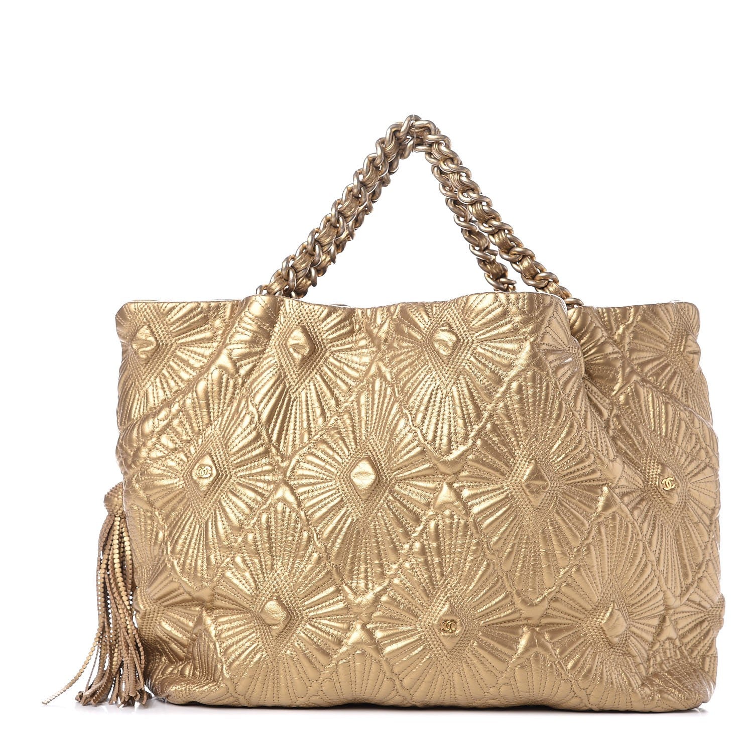 Chanel Calfskin Embroidered Ca D’Oro Tote Gold 1 of 9
