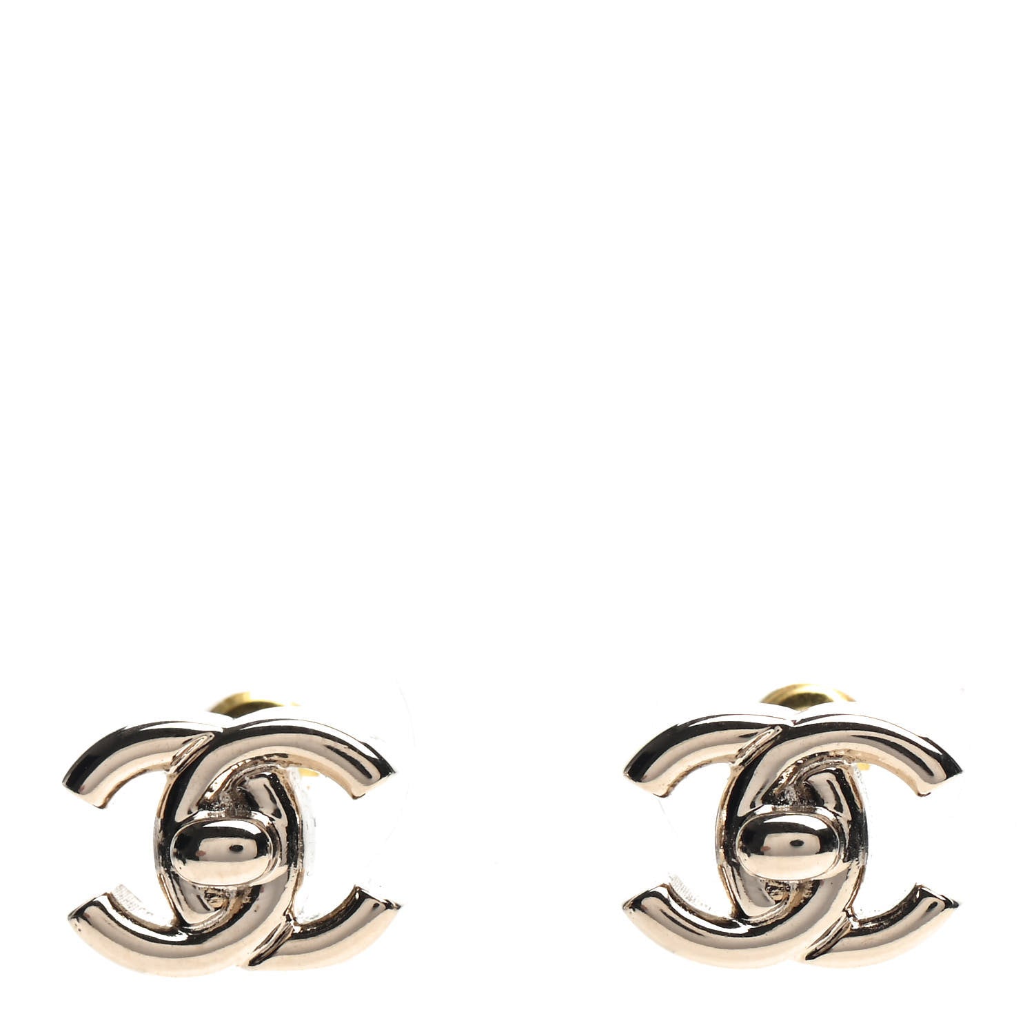 Chanel Metal CC Turnlock Earrings Gold 1 of 5