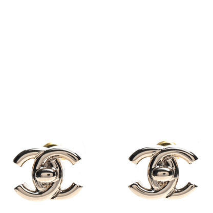Chanel Metal CC Turnlock Earrings Gold 1 of 5