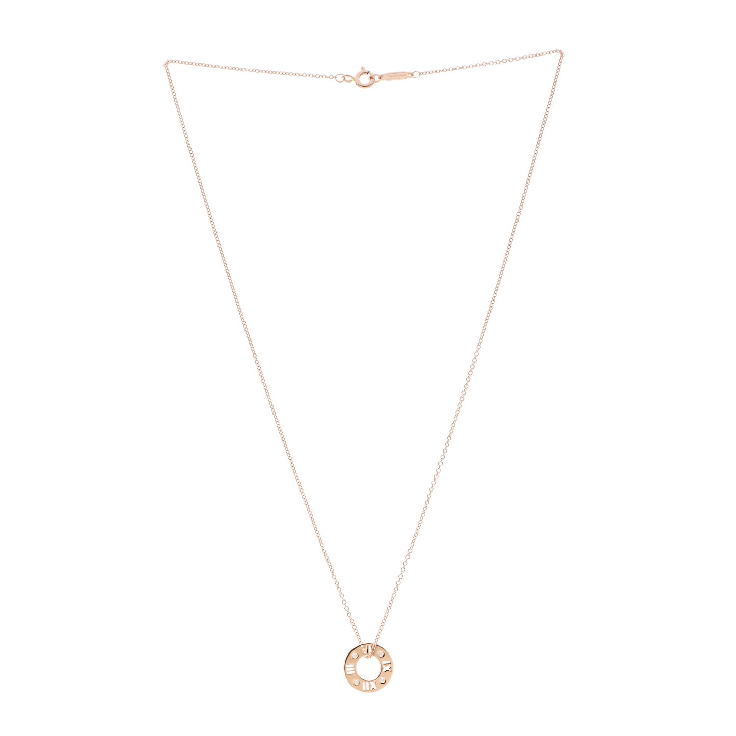 18K Rose Gold Diamond Atlas Pierced Pendant Necklace