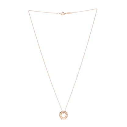 Tiffany 18K Rose Gold Diamond Atlas Pierced Pendant Necklace 3 of 5