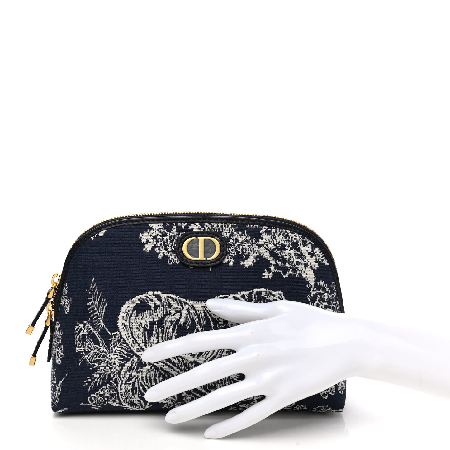 Embroidered Toile De Jouy 30 Montaigne Cosmetic Pouch Blue