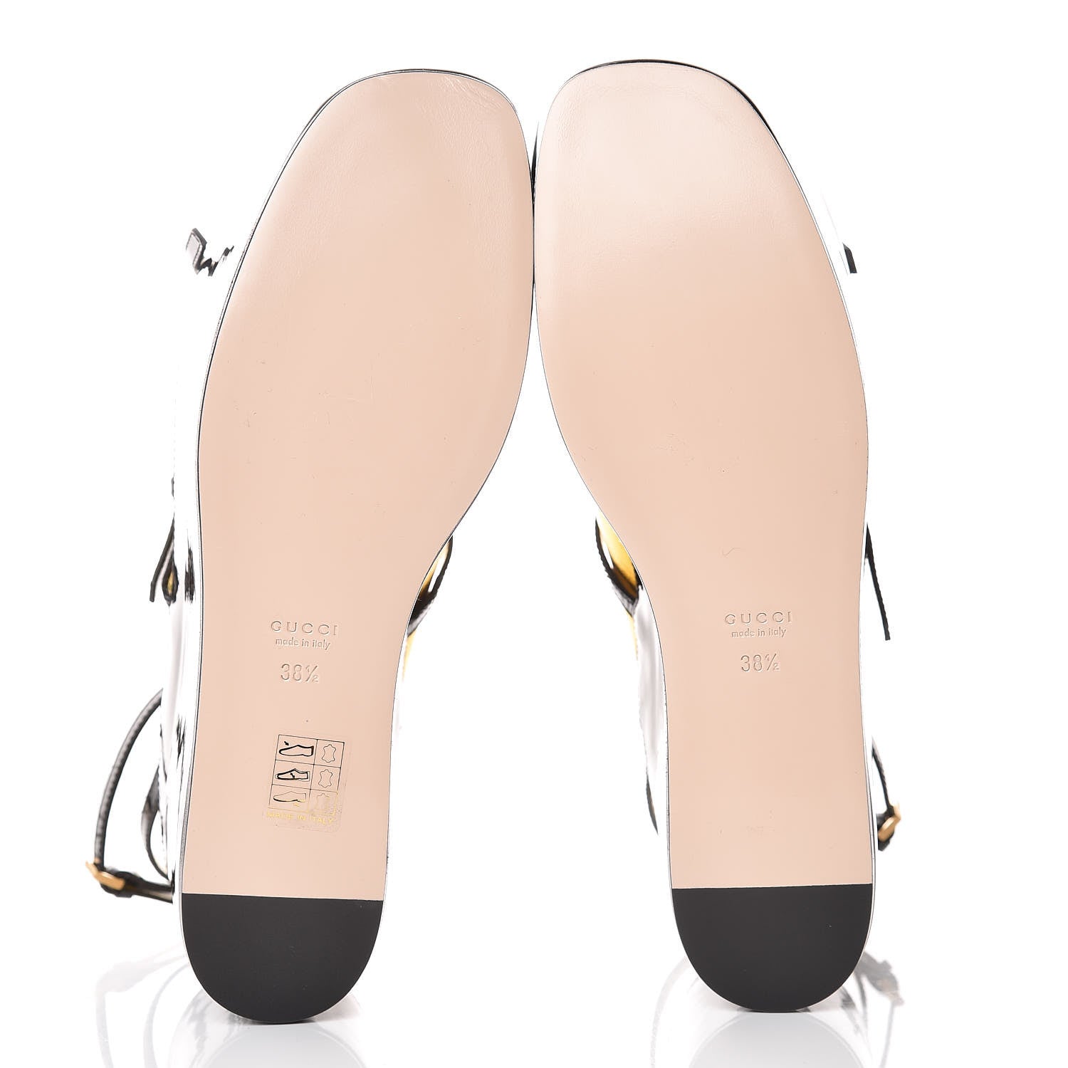 Gucci Metallic Nappa Patent Hannelore Detachable Platform Sandals 38.5 Gold 5 of 14