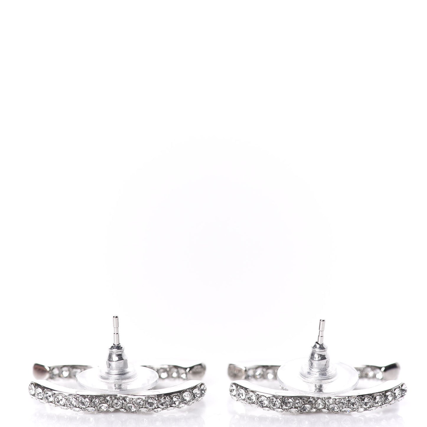 Crystal CC Earrings Silver