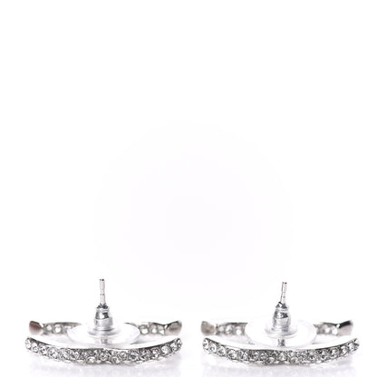 Chanel Crystal CC Earrings Silver 3 of 5