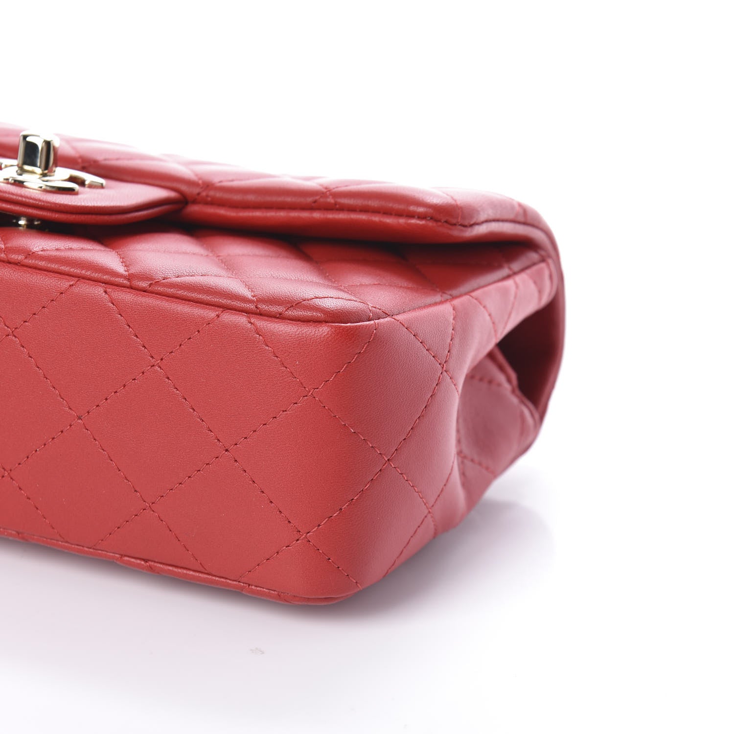Chanel Lambskin Quilted Mini Rectangular Flap Red 9 of 9