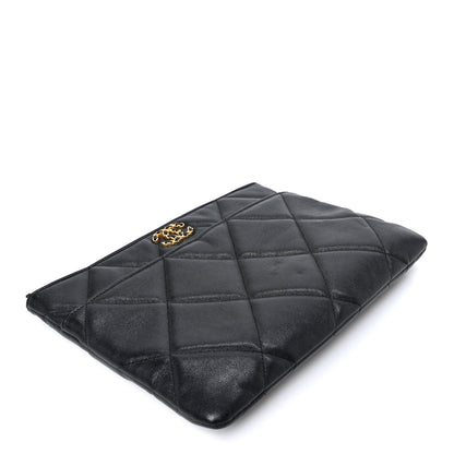 Chanel Goatskin Quilted Chanel 19 Pouch Black 4 of 9
