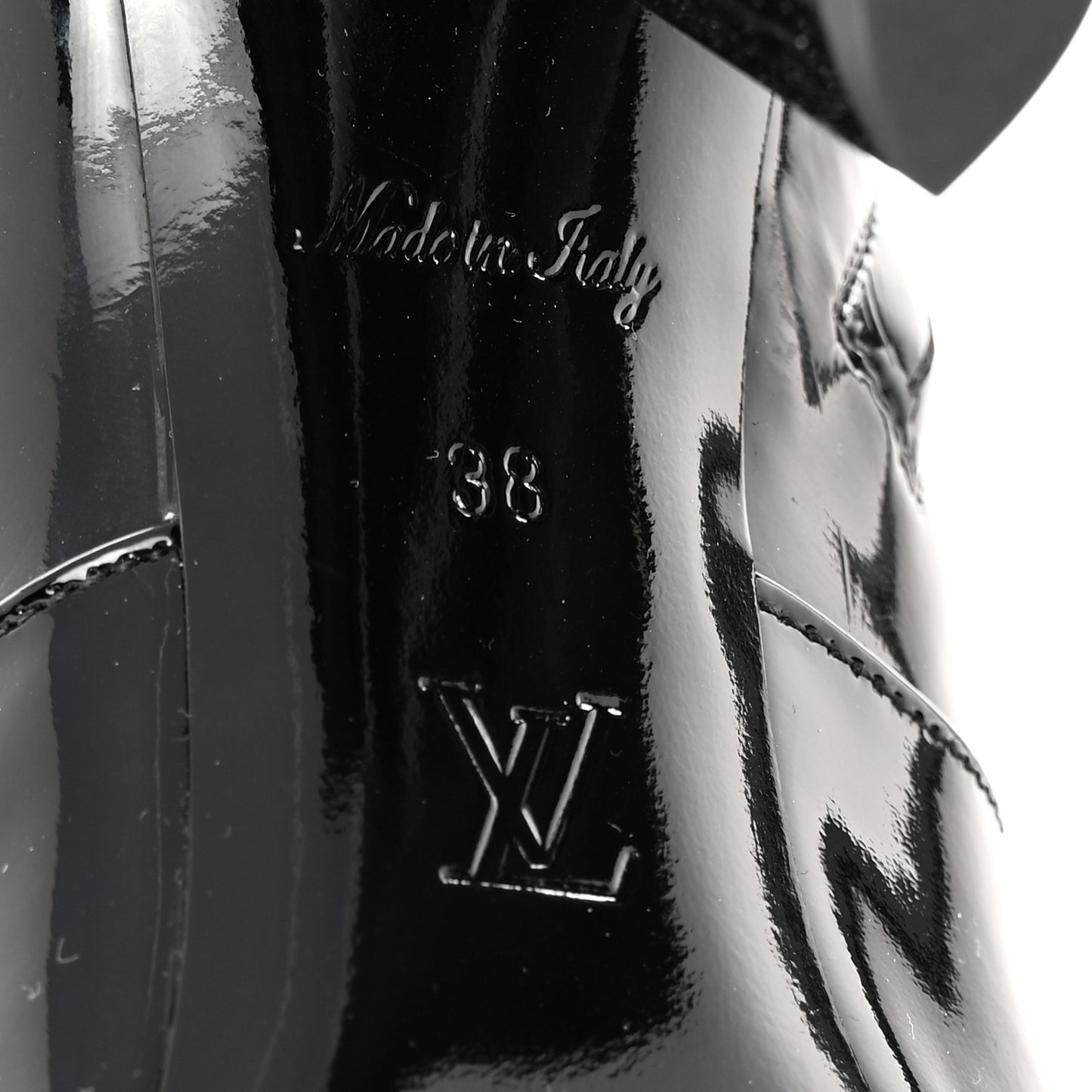 Patent Silhouette Ankle Boots 38 Black