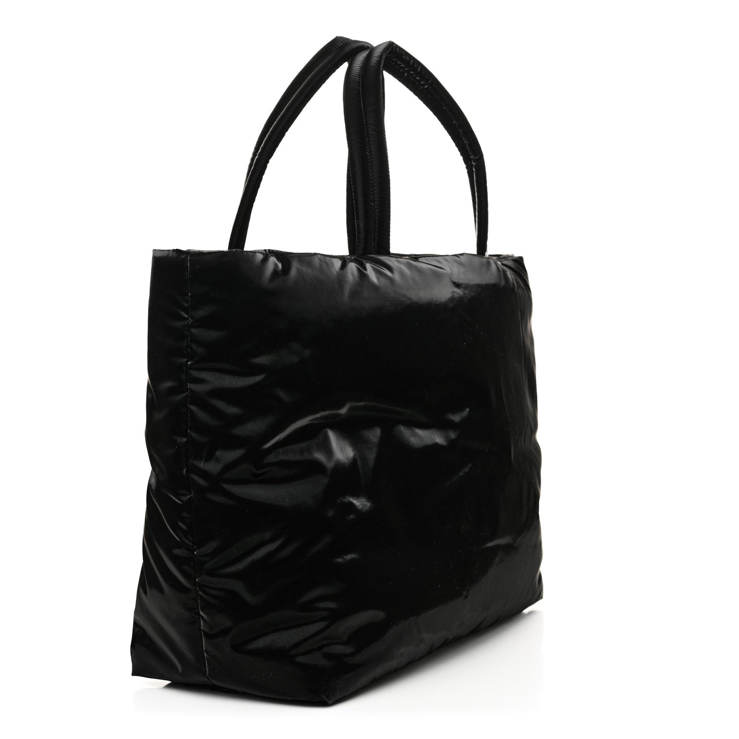 Silktech Canvas Wide Puffer Tote Black