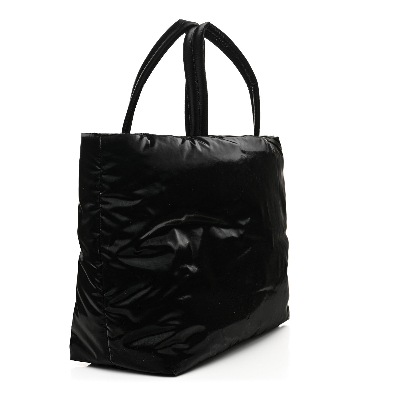 Saint Laurent Silktech Canvas Wide Puffer Tote Black 3 of 10