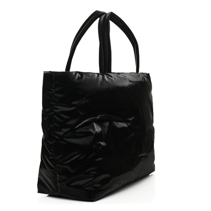 Saint Laurent Silktech Canvas Wide Puffer Tote Black 3 of 10
