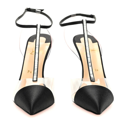 Christian Louboutin Satin PVC Crystal Nosy 100 Pumps 40 Black 3 of 8