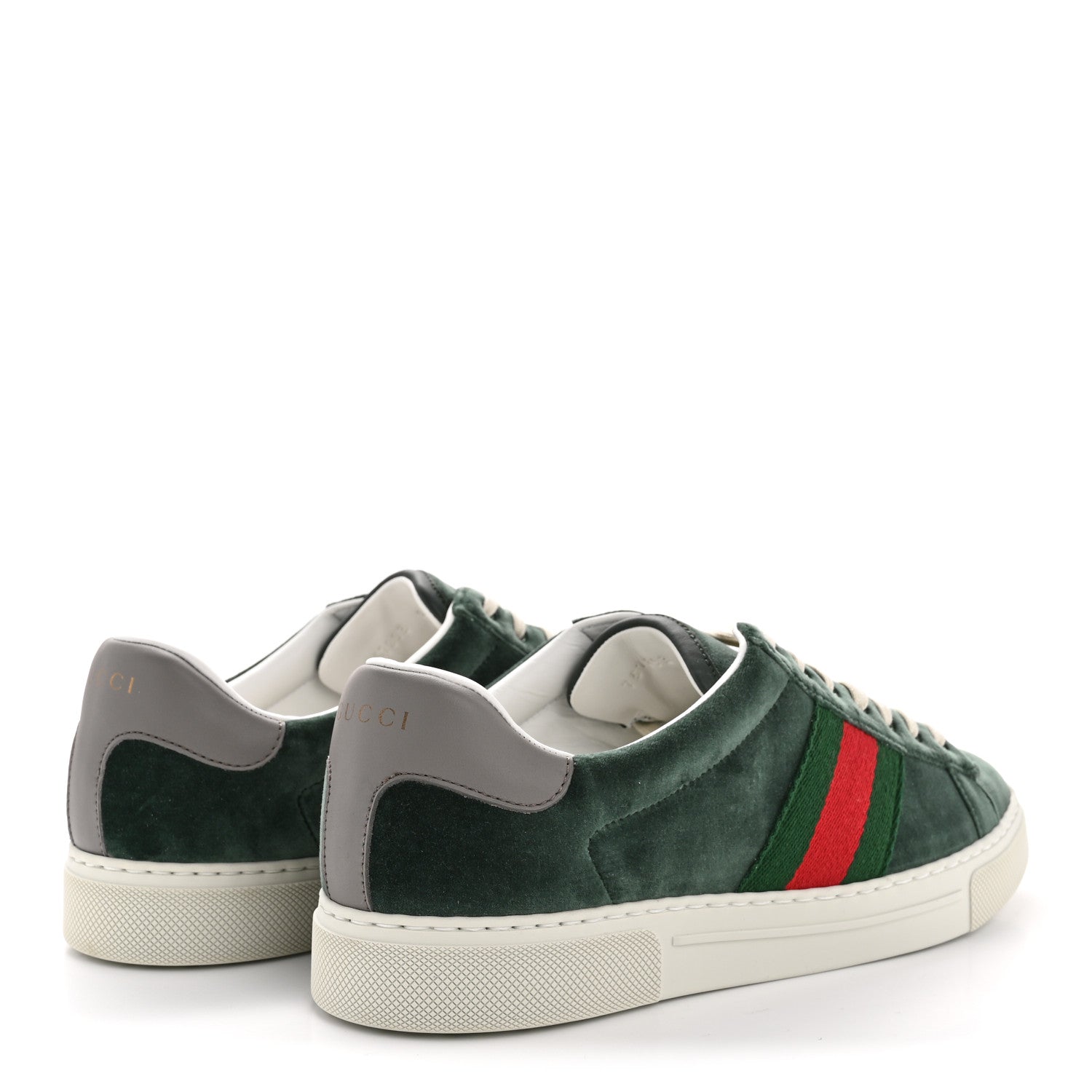 Gucci Velvet Web Mens Ace Sneakers 8 Green Red 5 of 10
