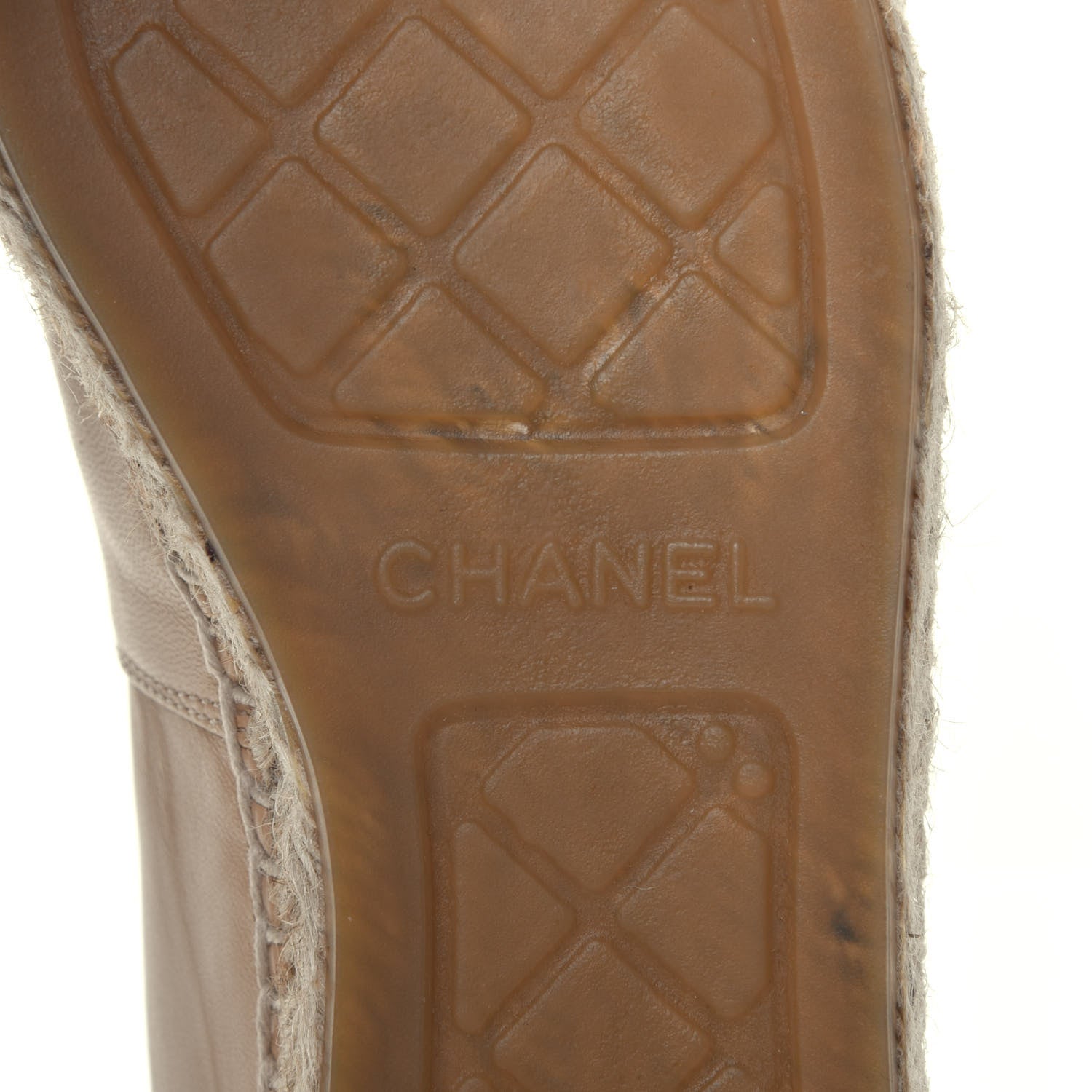 Chanel Lambskin CC Espadrilles 37 Beige Black 8 of 8