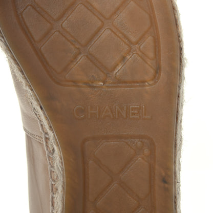 Chanel Lambskin CC Espadrilles 37 Beige Black 8 of 8