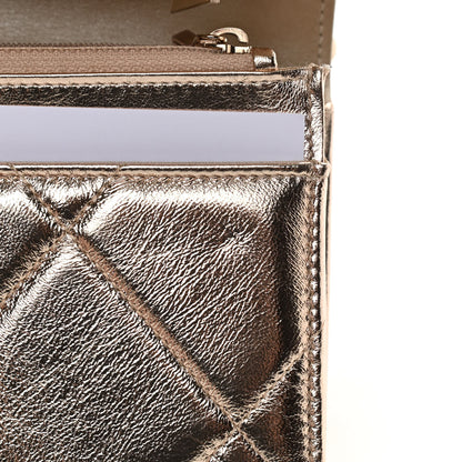 Chanel Metallic Goatskin Quilted Chanel 19 Wallet On Chain WOC Gold 11 of 12