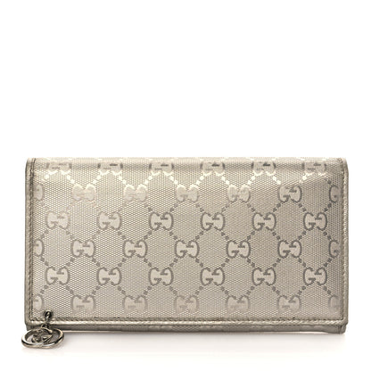 Gucci Imprime Monogram GG Pierce Continental Wallet Silver 1 of 7