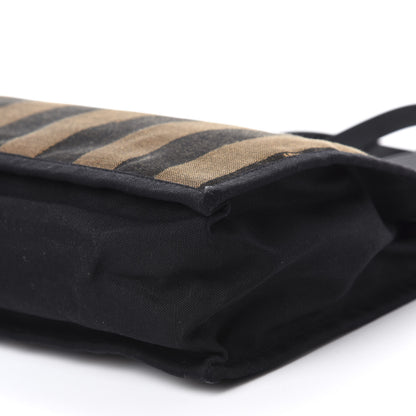 Fendi Pequin Small Shopping Tote Black Tobacco 7 of 11