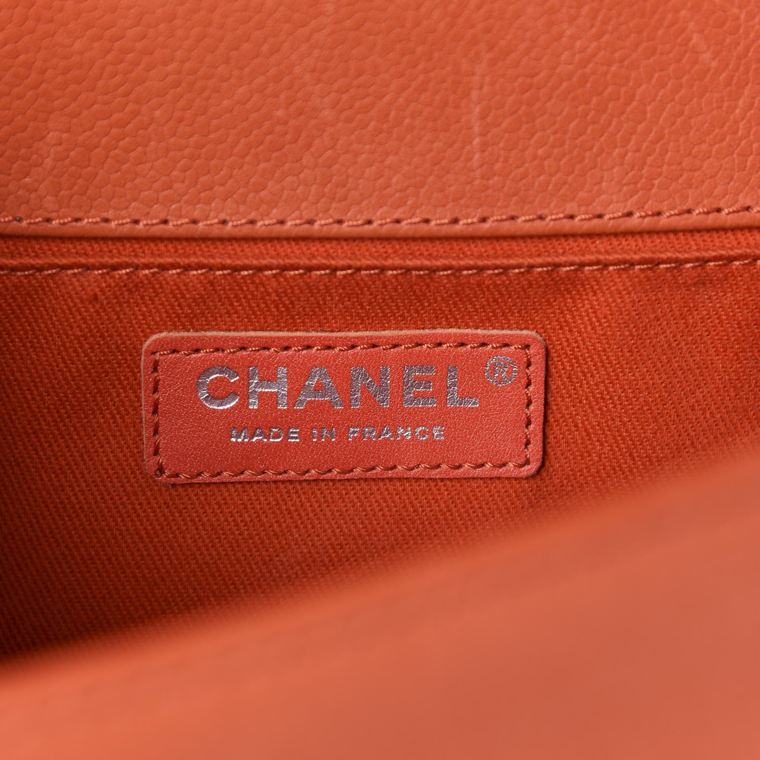Chanel Caviar Stitched Medium Boy Flap Dark Orange 8 of 10