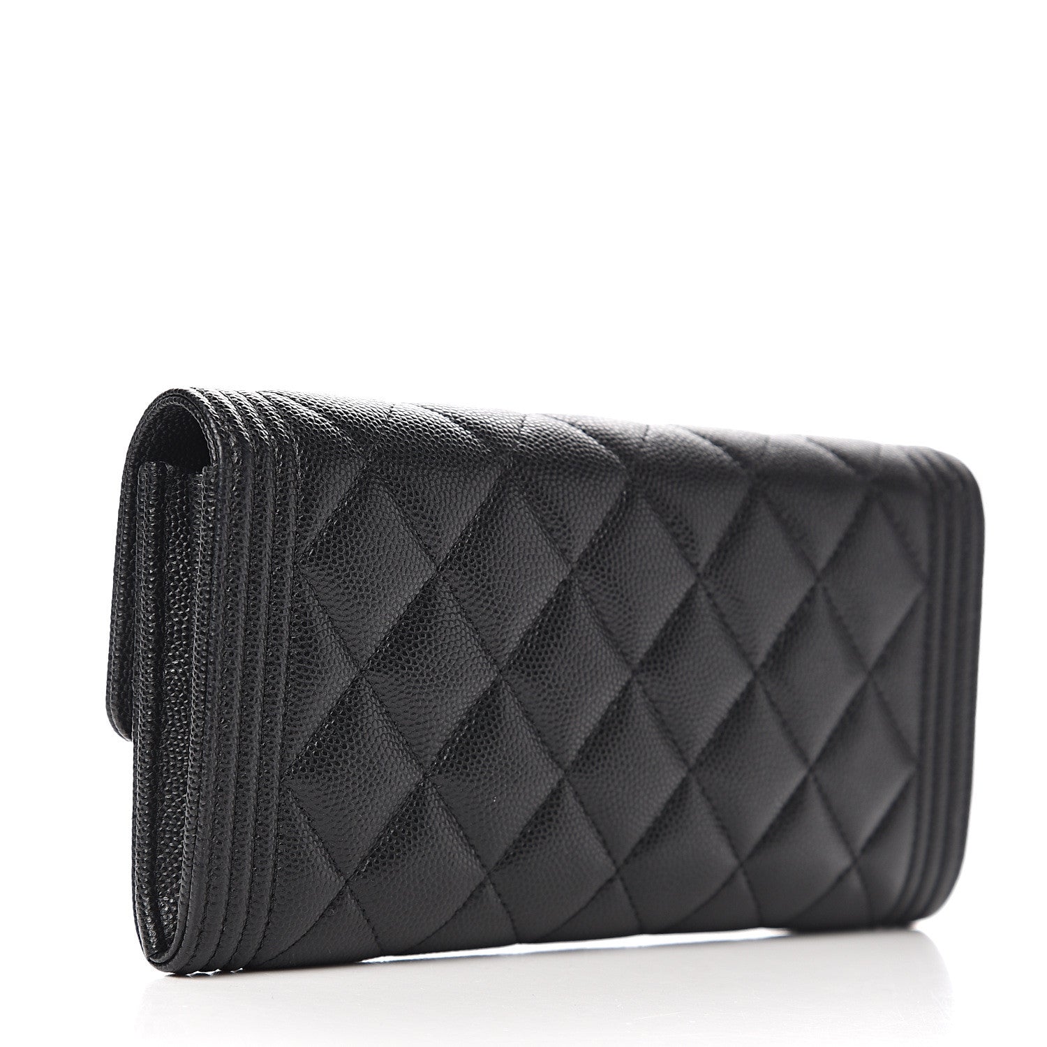 Chanel Caviar Quilted Boy Flap Wallet Black 2 of 8